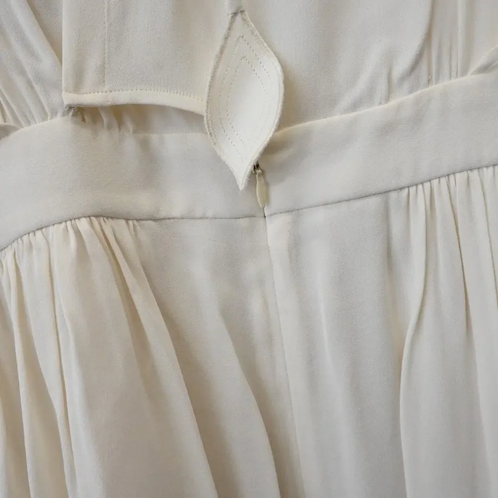 TORY BURCH Evalene New Ivory Sleeveless Tie-Shoulder Maxi Dress Size 8